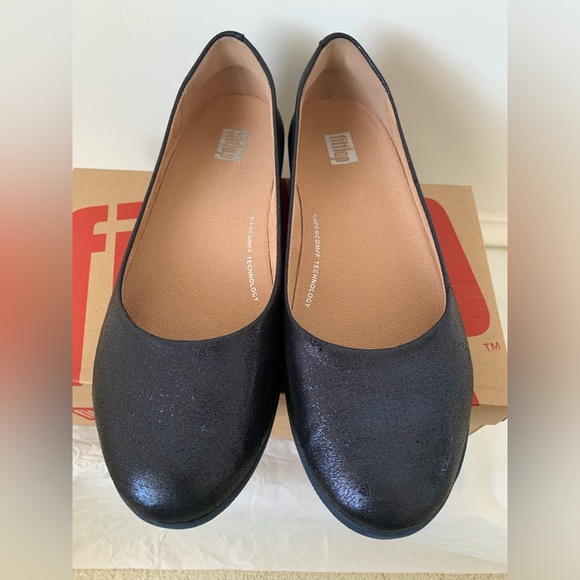 Fitflop Superballerina Glitzy ballet flats in navy, US 7M, NIB. - Picture 2 of 6